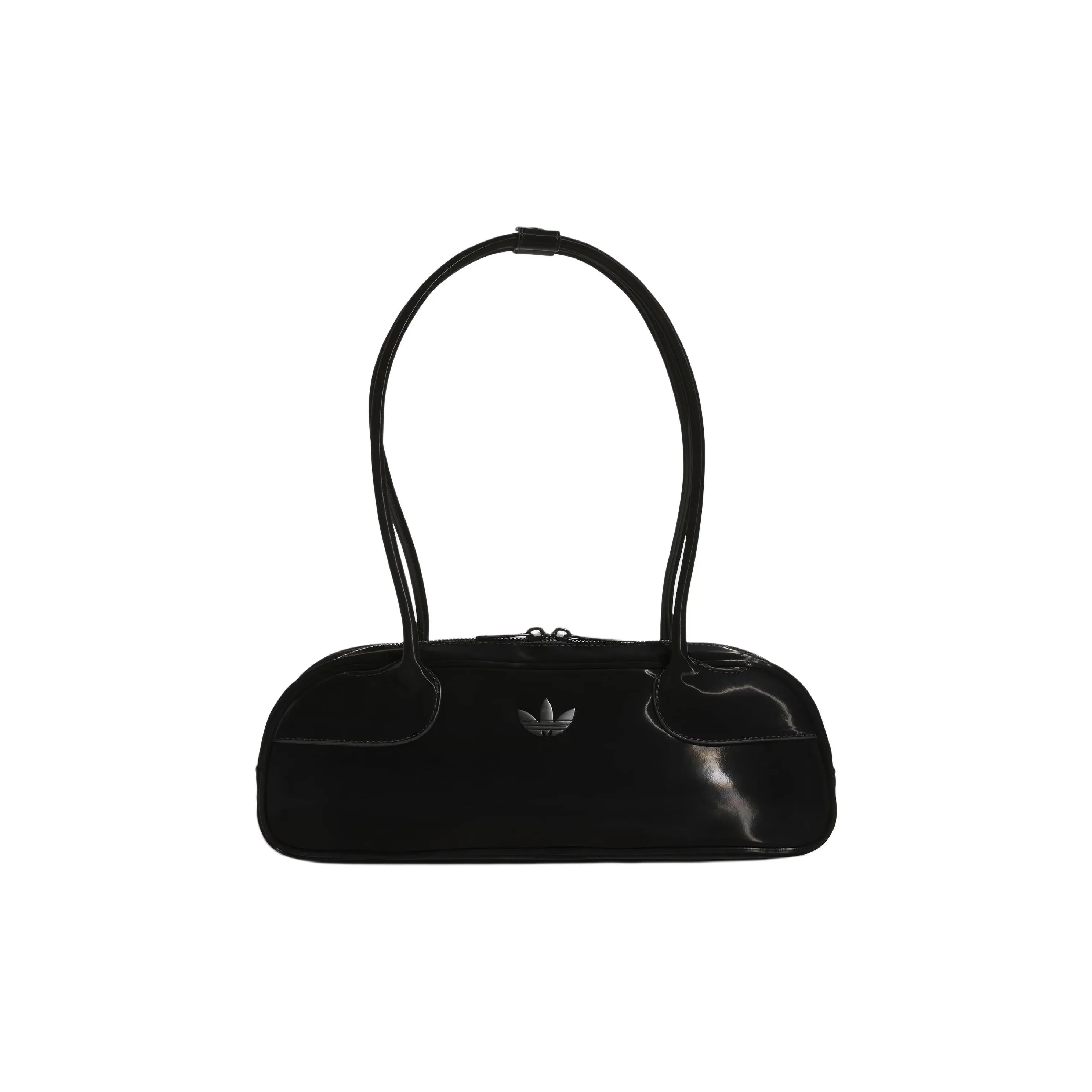 Adidas Originals Матовый Велюр Полиуретан Сумка-багет Сумка через плечо Стандартная Женская Черная