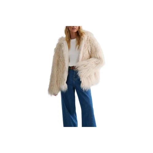 NASTY GAL Крем Женские Бархатные Куртки