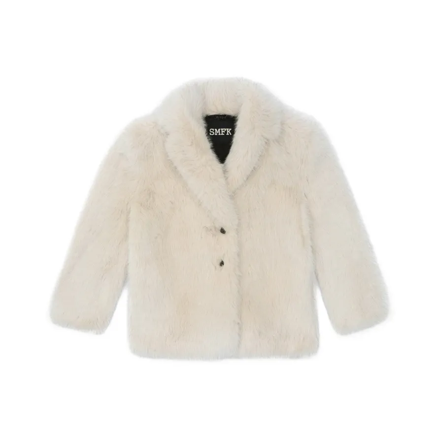 SMFK Экологичный Мех Женский Молочно-белый