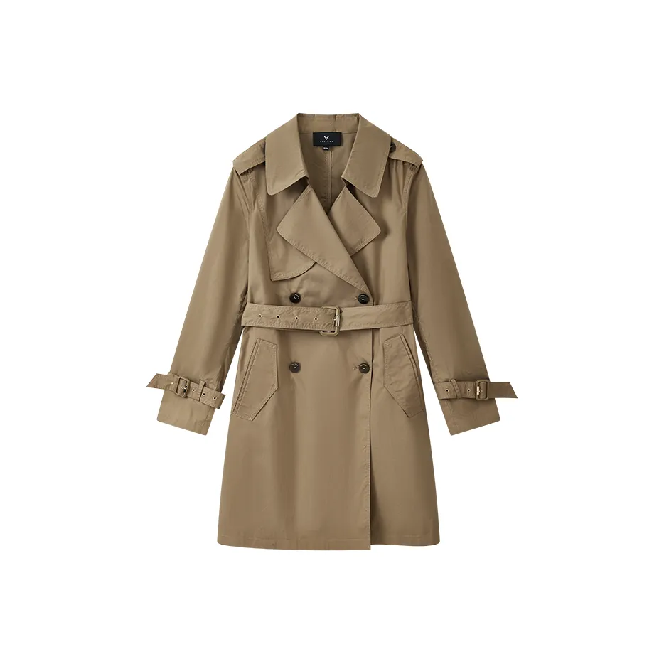 Yu Qianwen Тренчкот Женские Песочный Туманный CAMEL