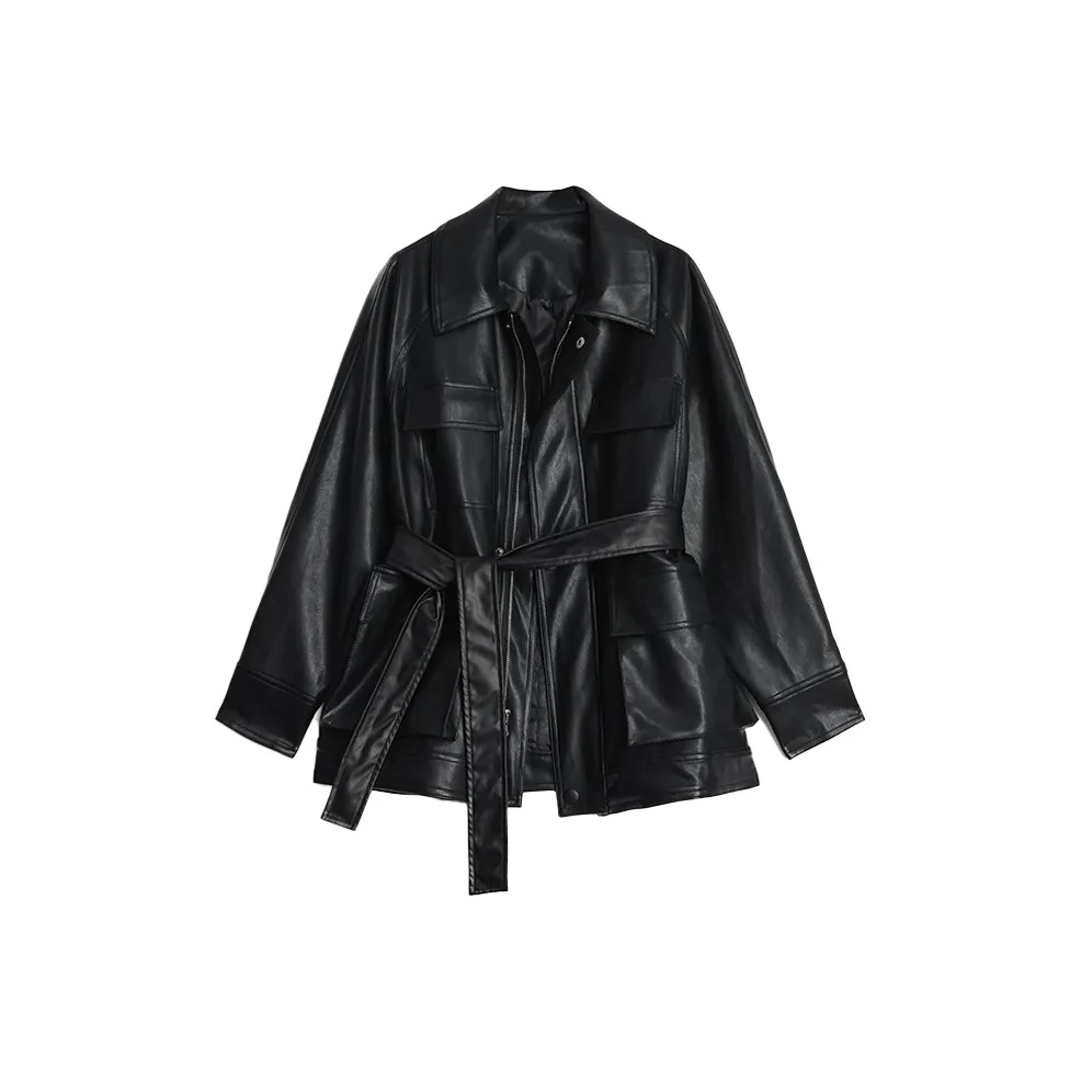 COMBO Кожа Куртка Унисекс Черный