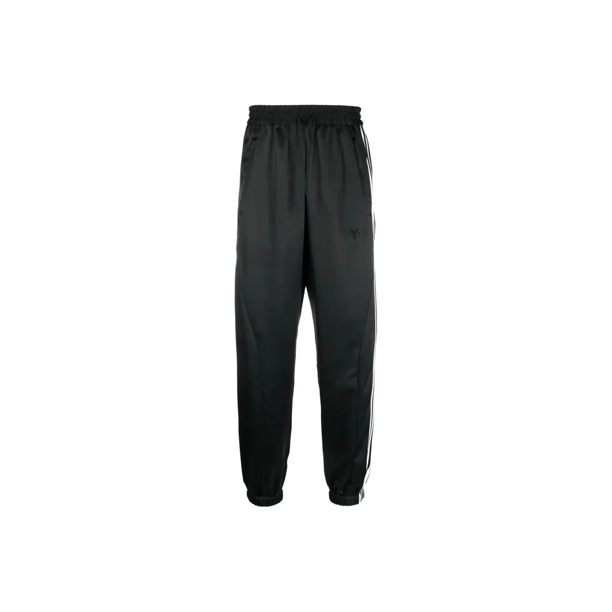Adidas Women's Y 3 Tech Silk 3 Stripes Cuffed Tracksuit Bottoms Black