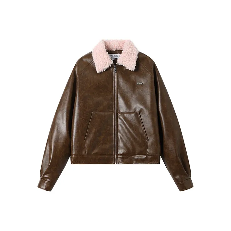 ANDREA MARTIN Кожа Куртка Женская Коричневая