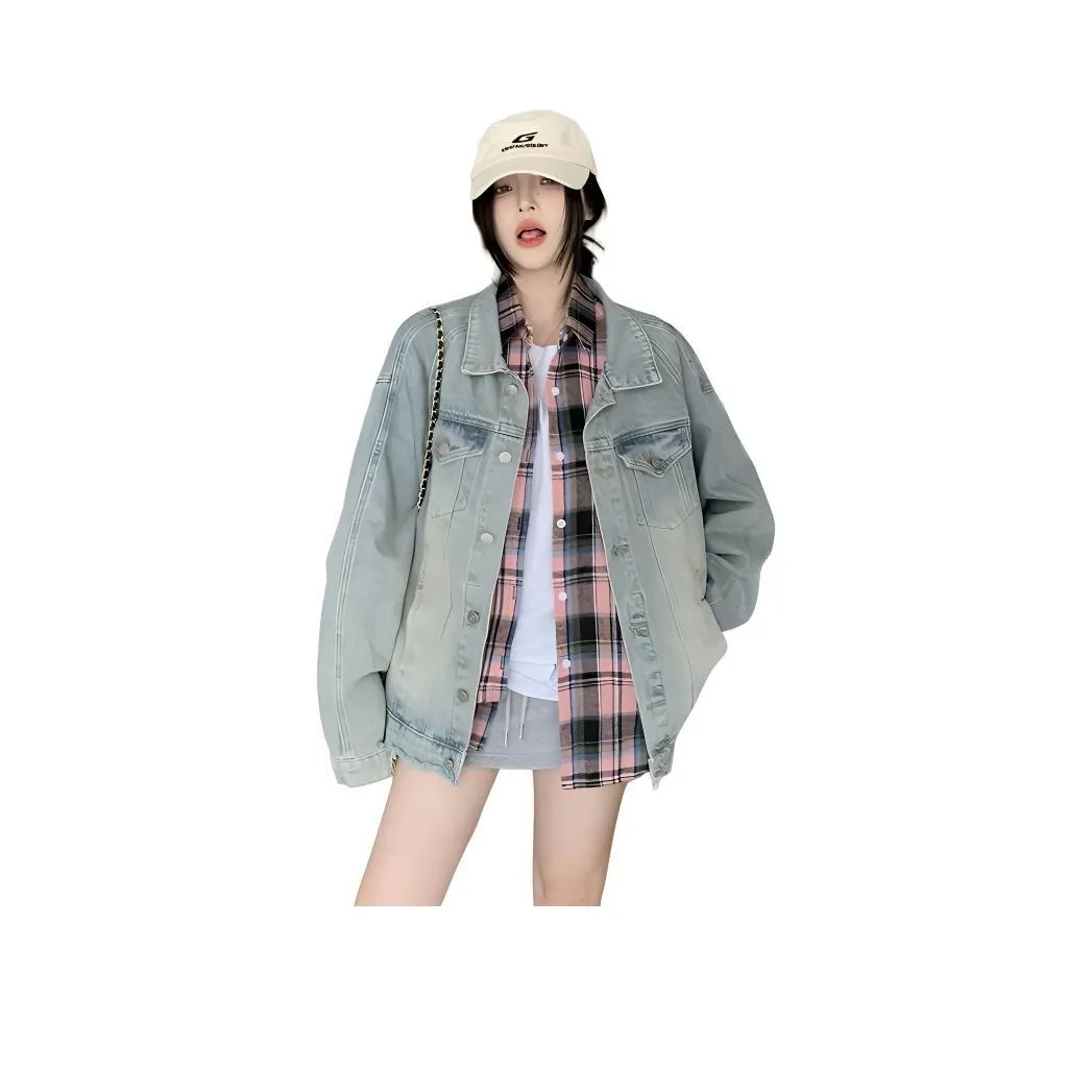 PLANE DRIFT Джинсовая куртка Женская Винтаж