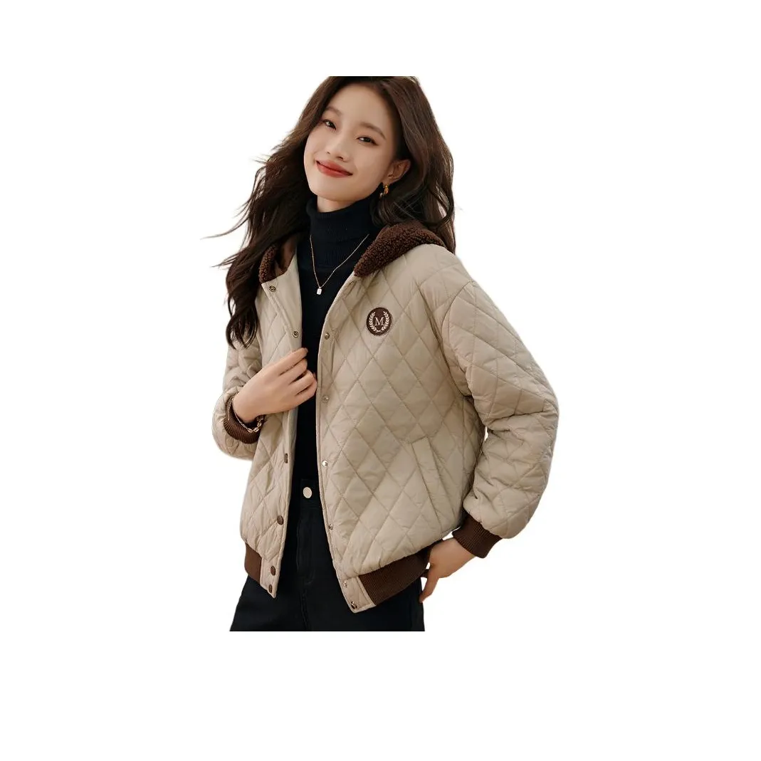 Mo Han Yi Mei Хлопковый пуховик женский светлый хаки
