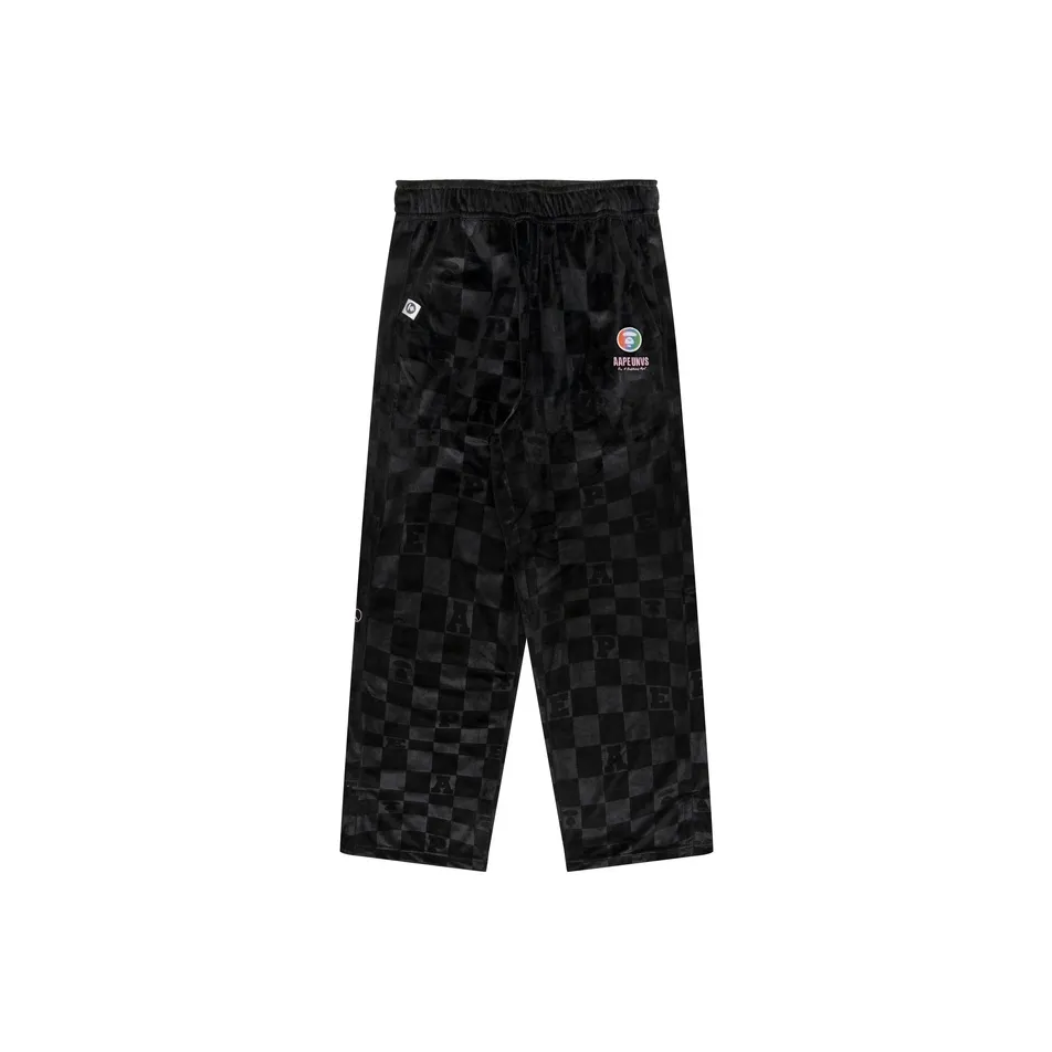 Aape Moonface appliqué Checkered Track Legging pants