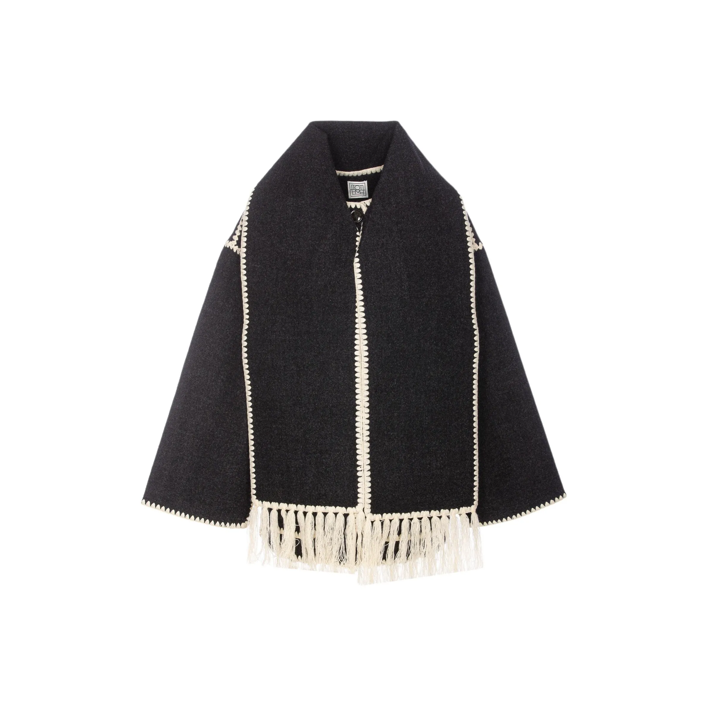 TOTEME Dropped Shoulder Fringed Edge Scarf Jacket