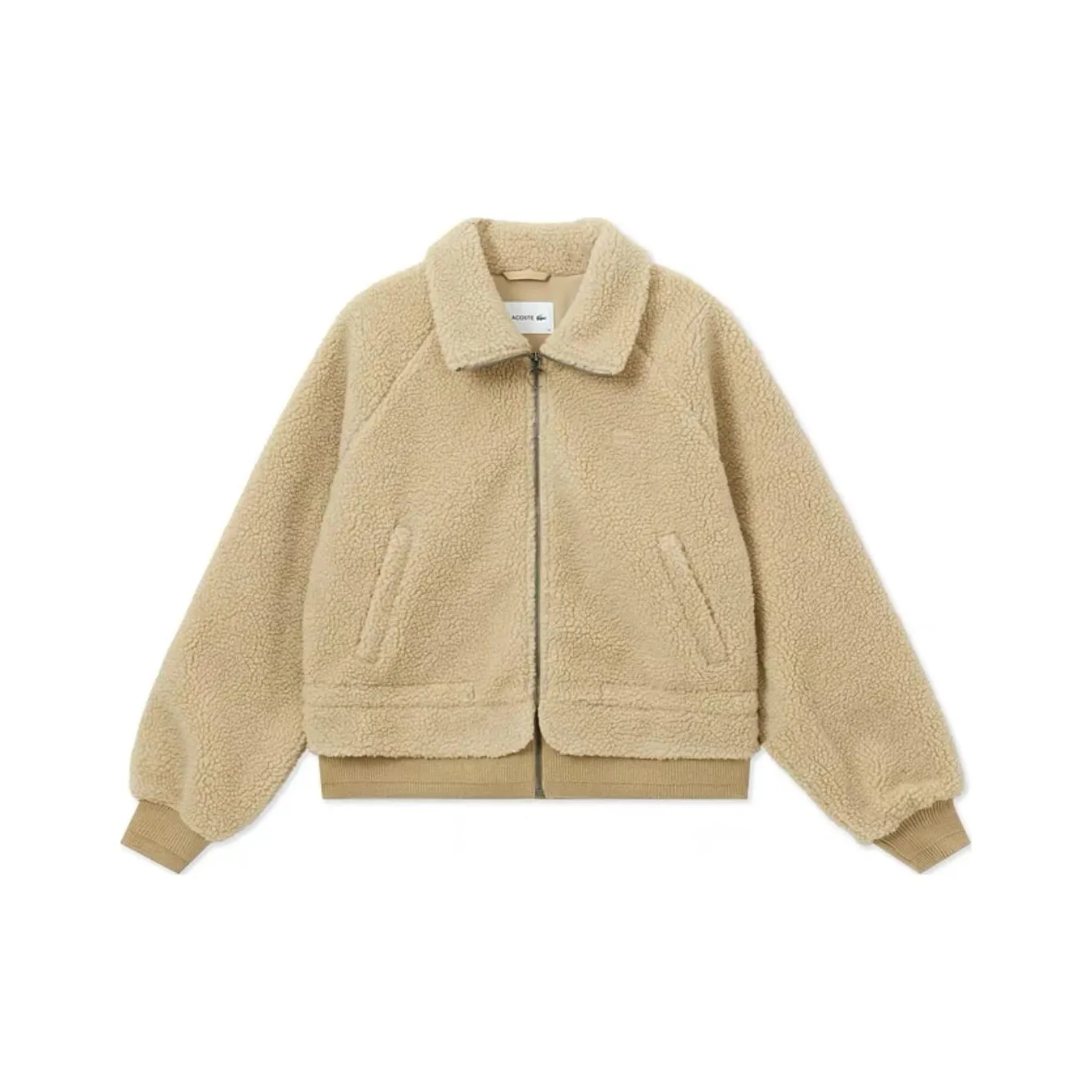 Куртка из бархата Feel LACOSTE Collaboration Женская Молочно-Кофейного цвета