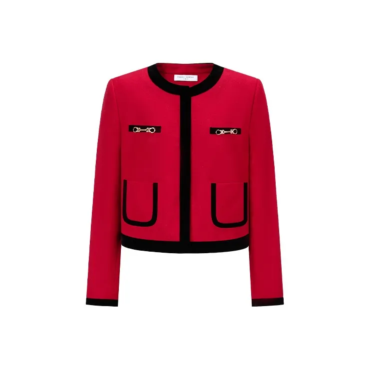 CHICHY CHICHY Size Sister Series Cropped Coats Women's French Red