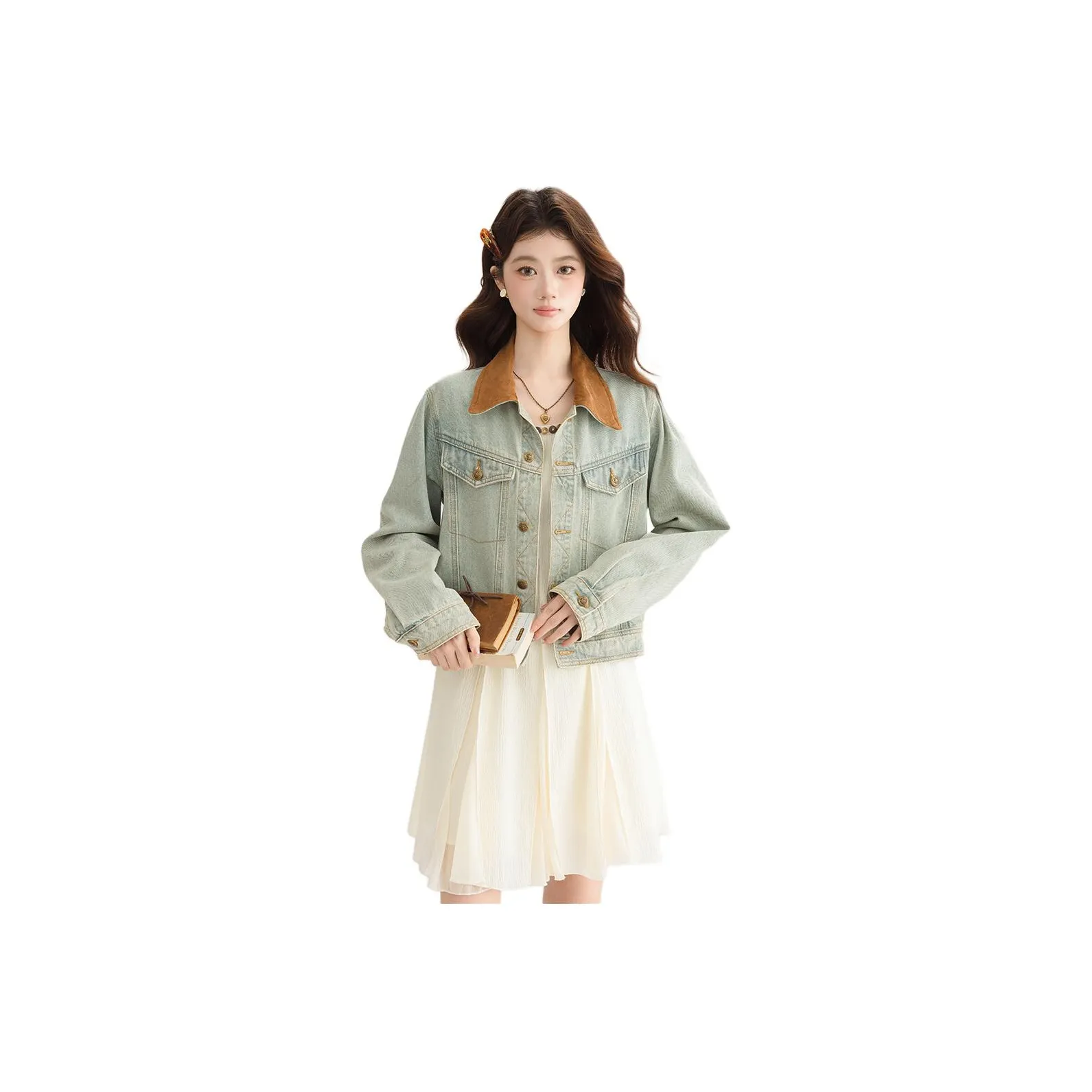 PLANE DRIFT Denim Jackets Unisex Light Blue