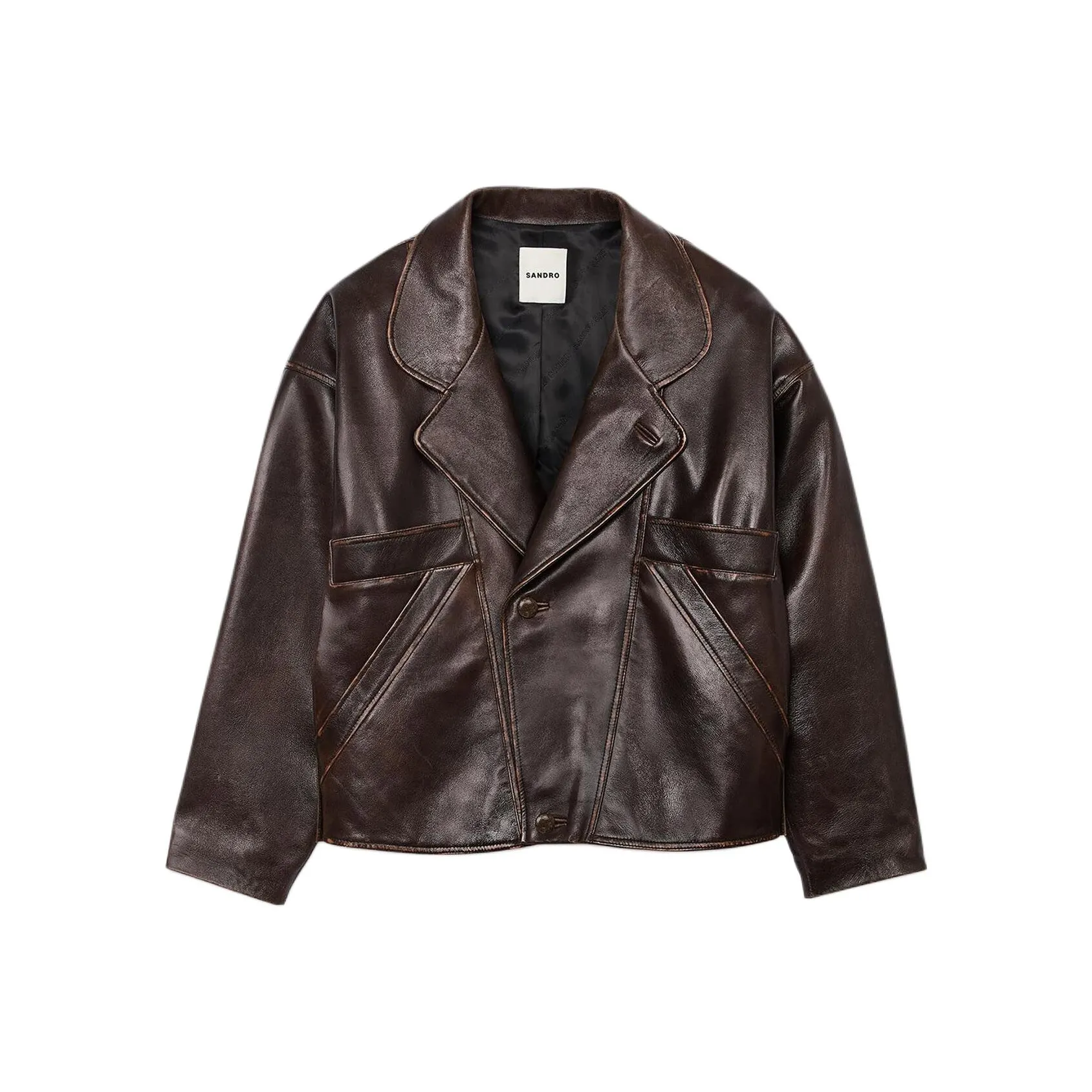 Sandro Oversized Leather Jacket