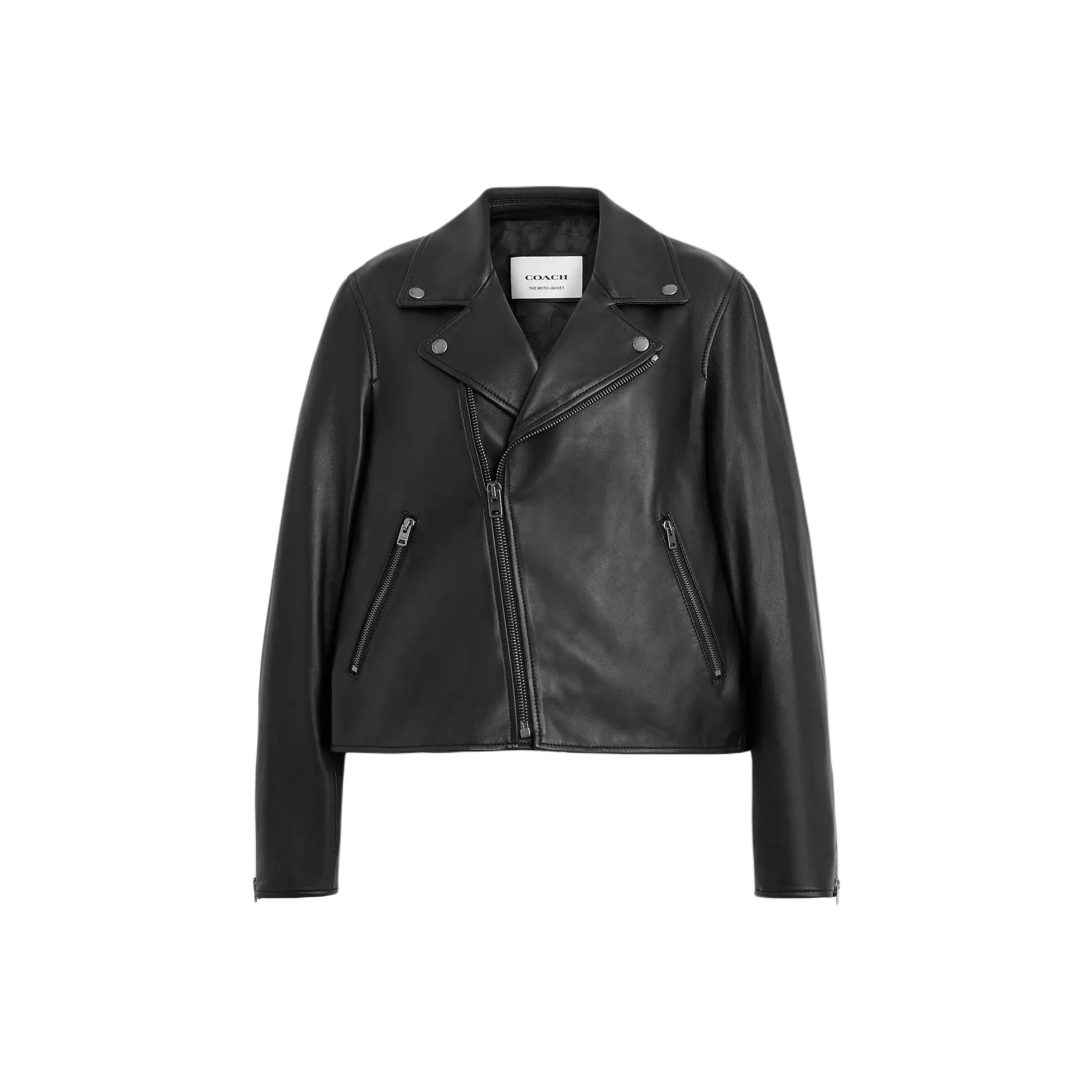 COACH Leather Jacket Women's Black