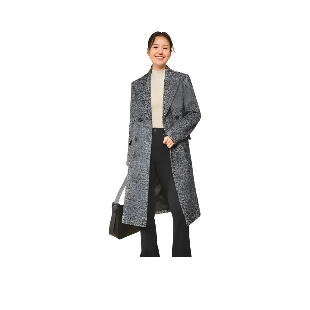 Orange Desire Пальто Женское Черный Черный Белый Елочка