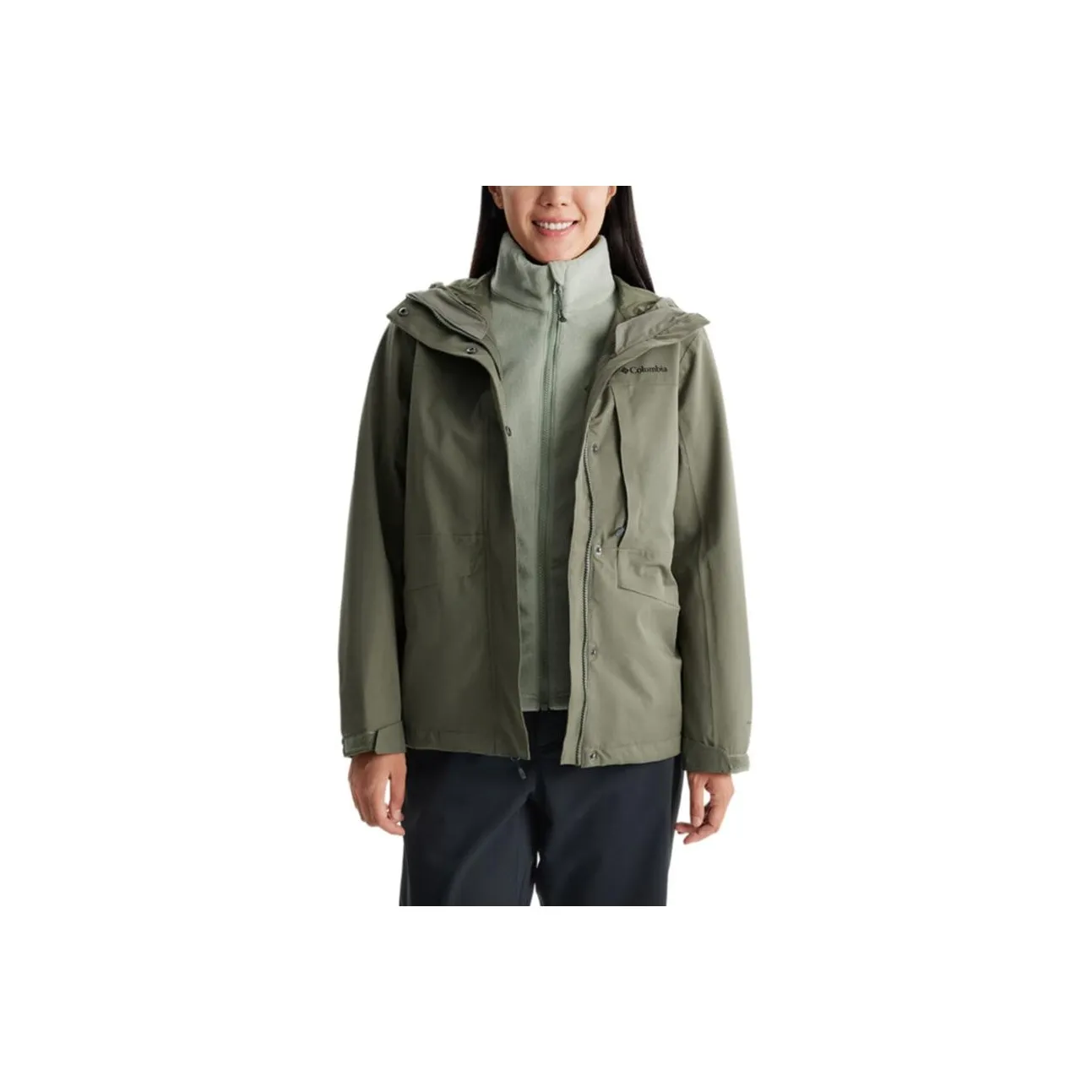 Columbia совместный бренд Поход Городская жизнь Путешествие Коммутирование Поход Водонепроницаемый Ветровка Женские Зеленый