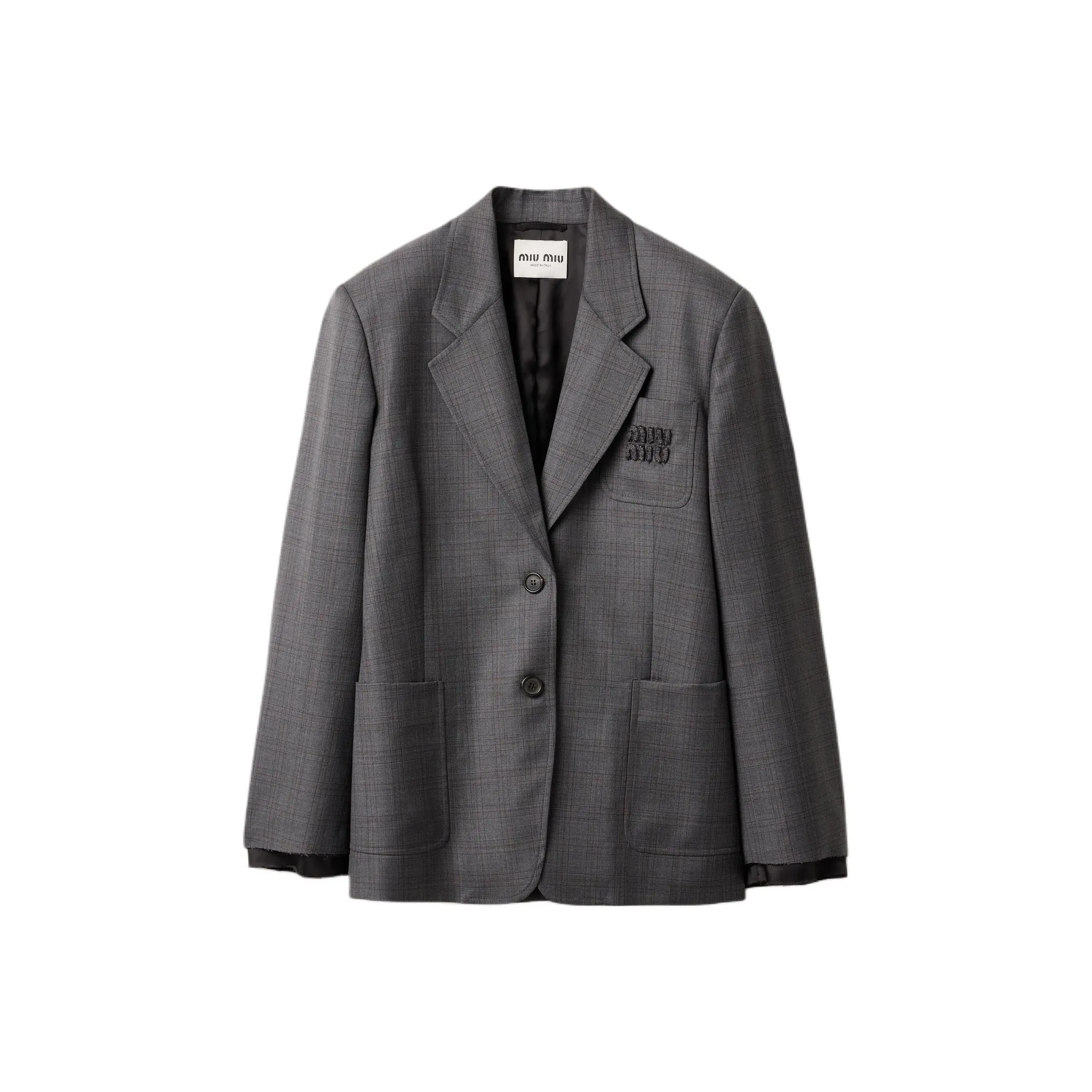MIU MIU FW24 Business Suit Coat Women's Slate Gray