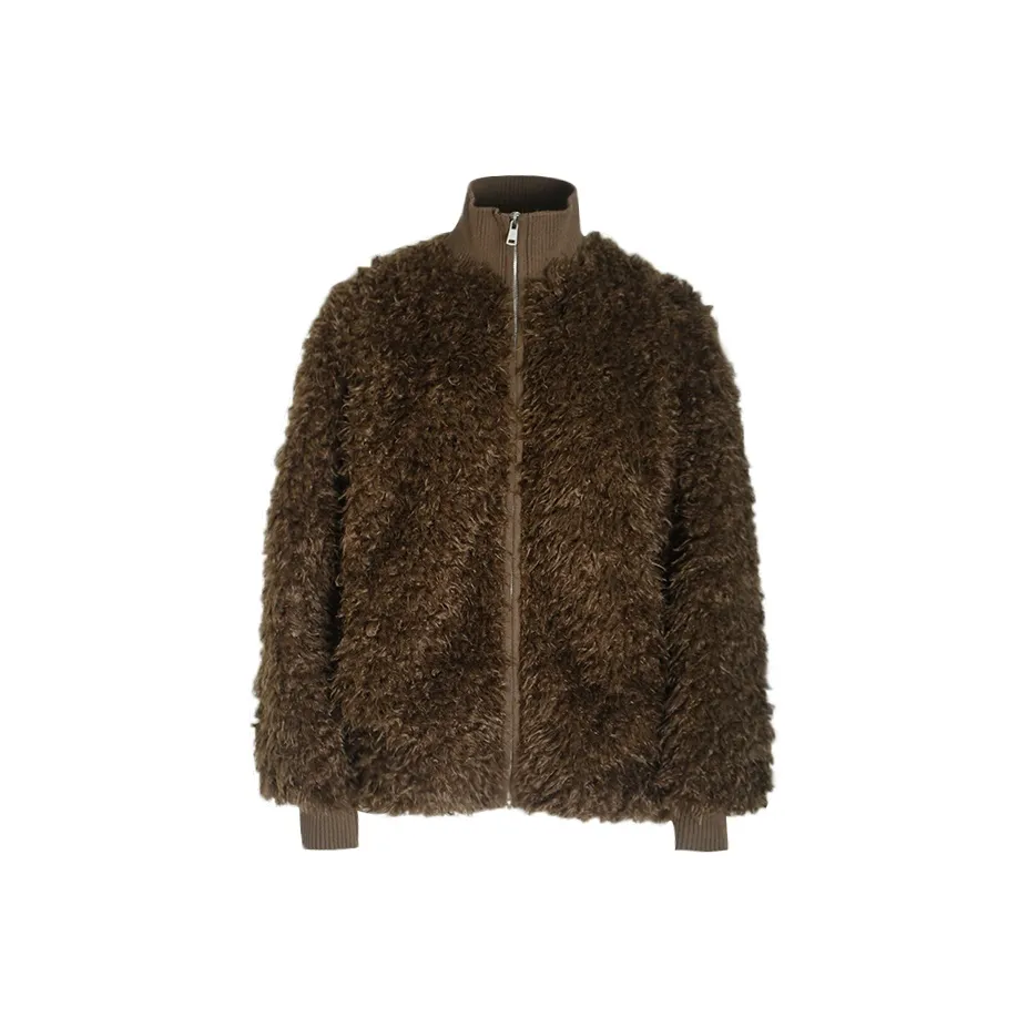 XIAOXIAOLA Вельвет Feel Пальто Женское Коричневый