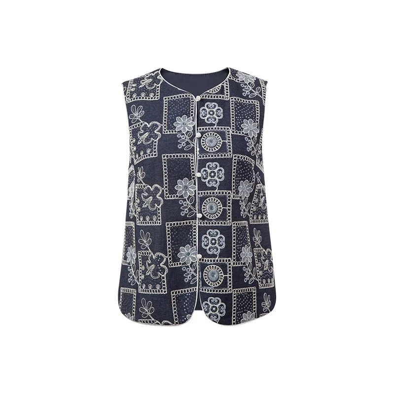 MSSHE Жилет Женские Темно-Синий Деним