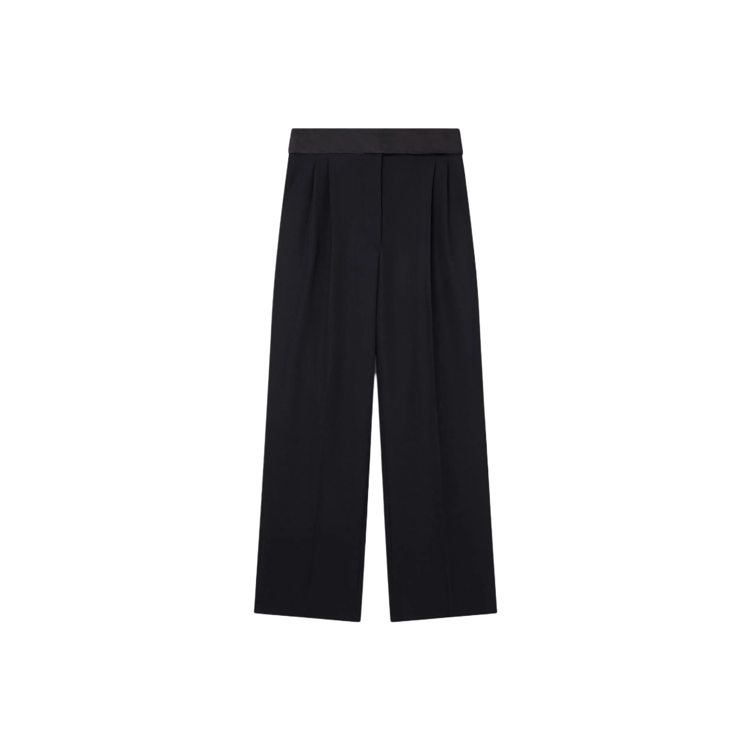 Stella McCartney Wide Leg Satin Belt Tuxedo Trousers