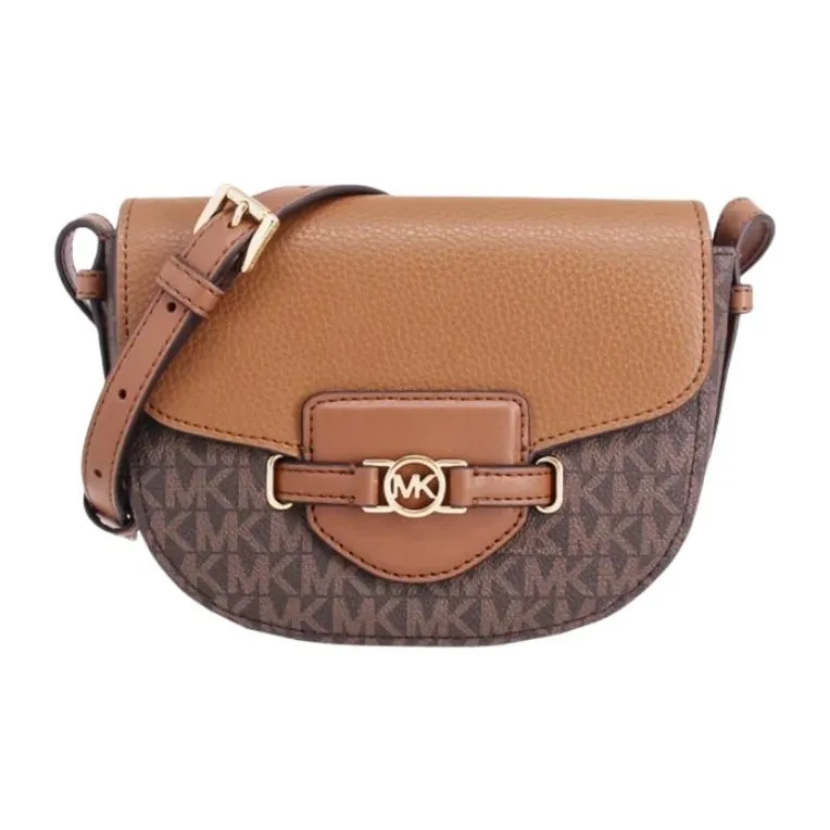 MICHAEL KORS Покрытый холст Saddle Сумка через плечо Маленькая Женская Коричневая