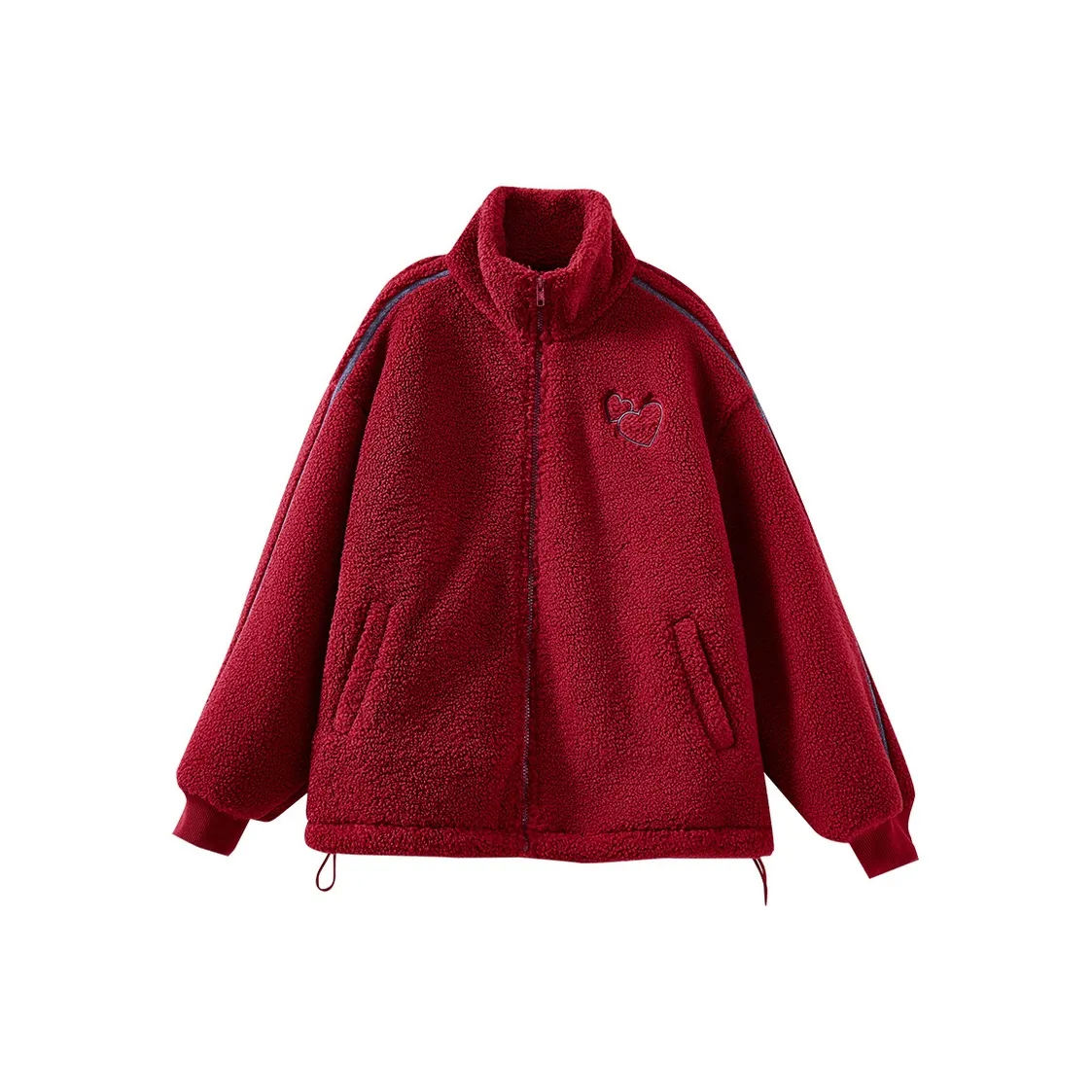 OUNIXUE Velvet Feel Пальто Женское Red