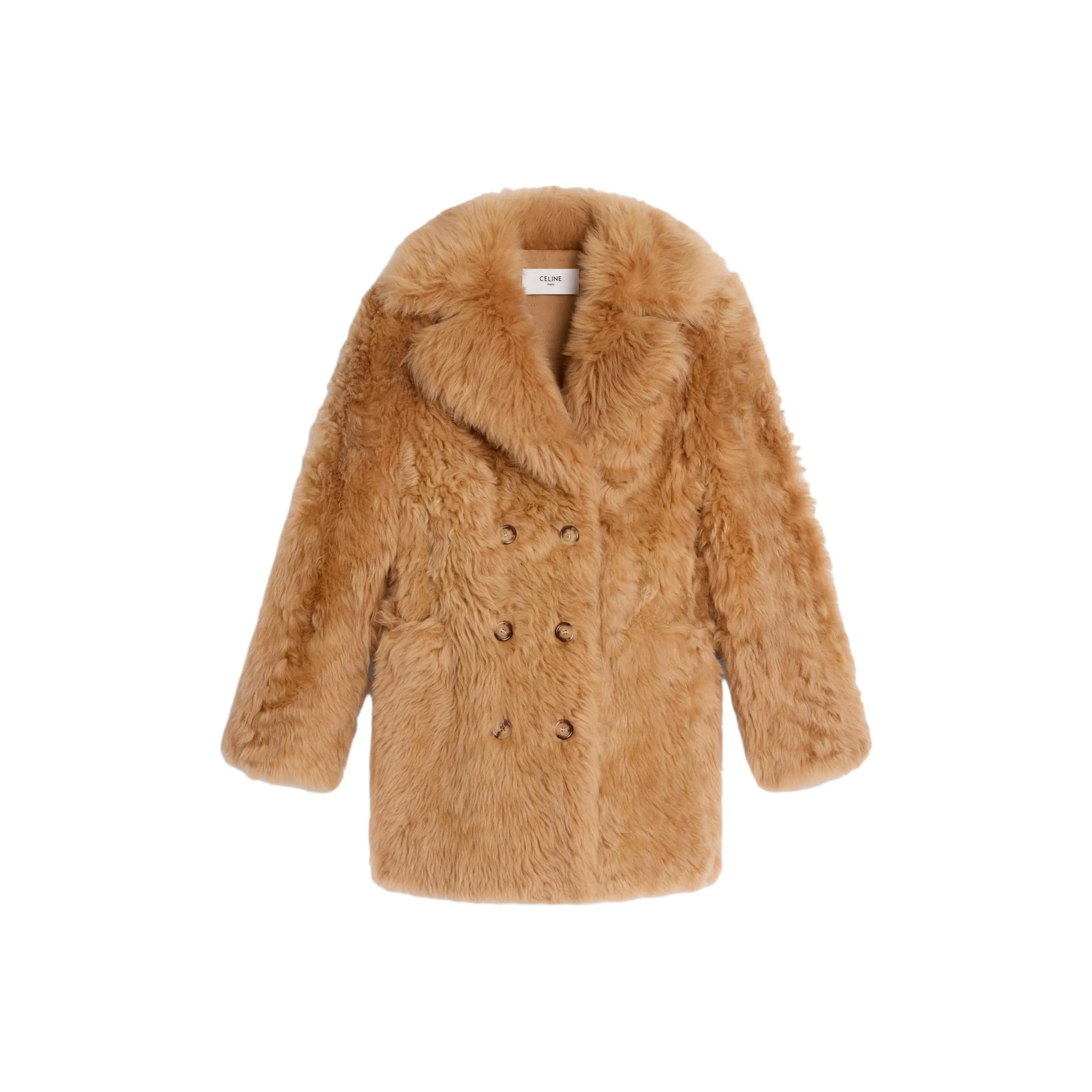 CELINE Peacoat In Shearling Lambskin