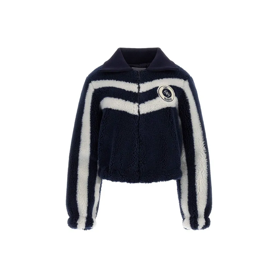 GUESS Velvet feel Coat Women's Dark Blue