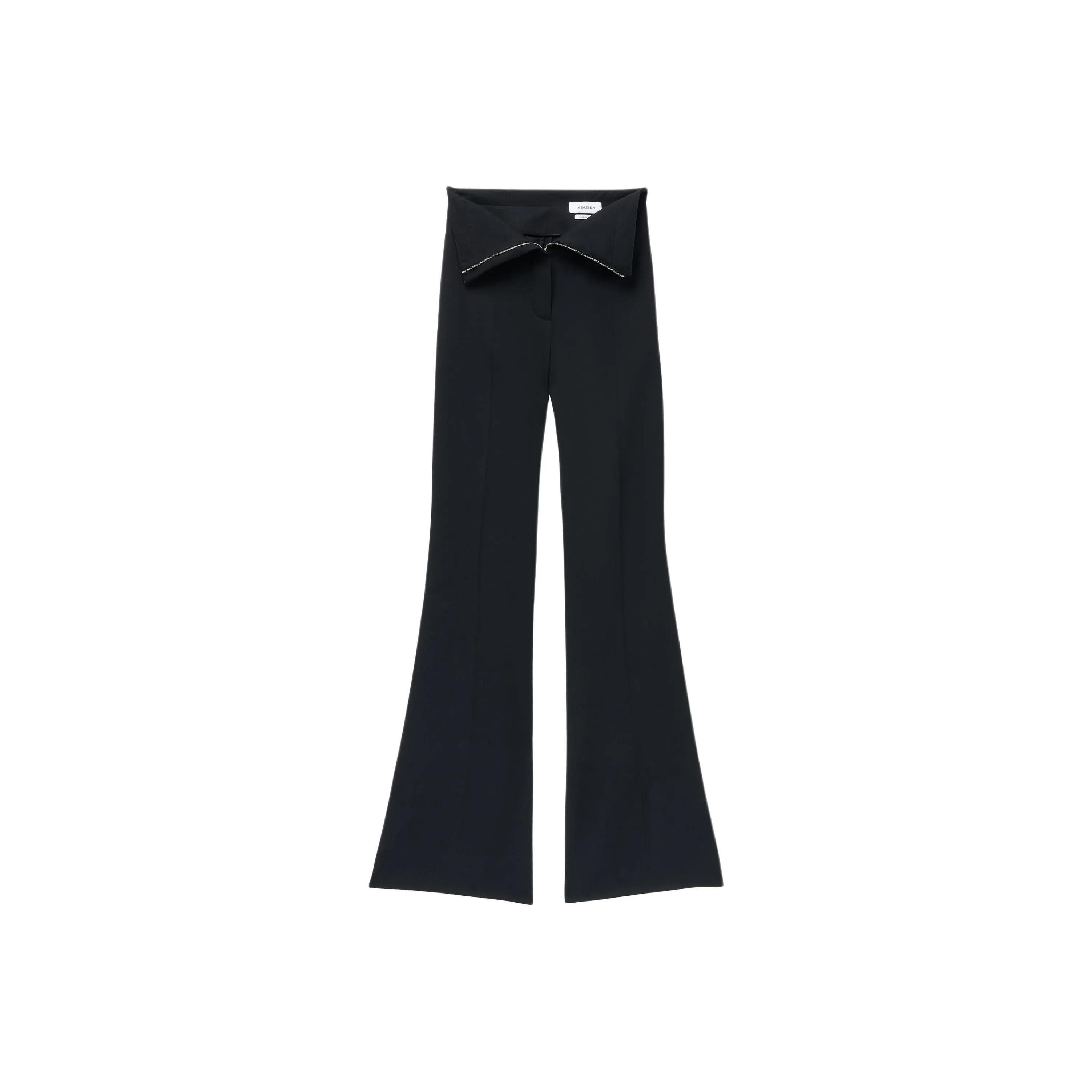 Alexander McQueen Fold Over Waist Flared Tailored Trousers