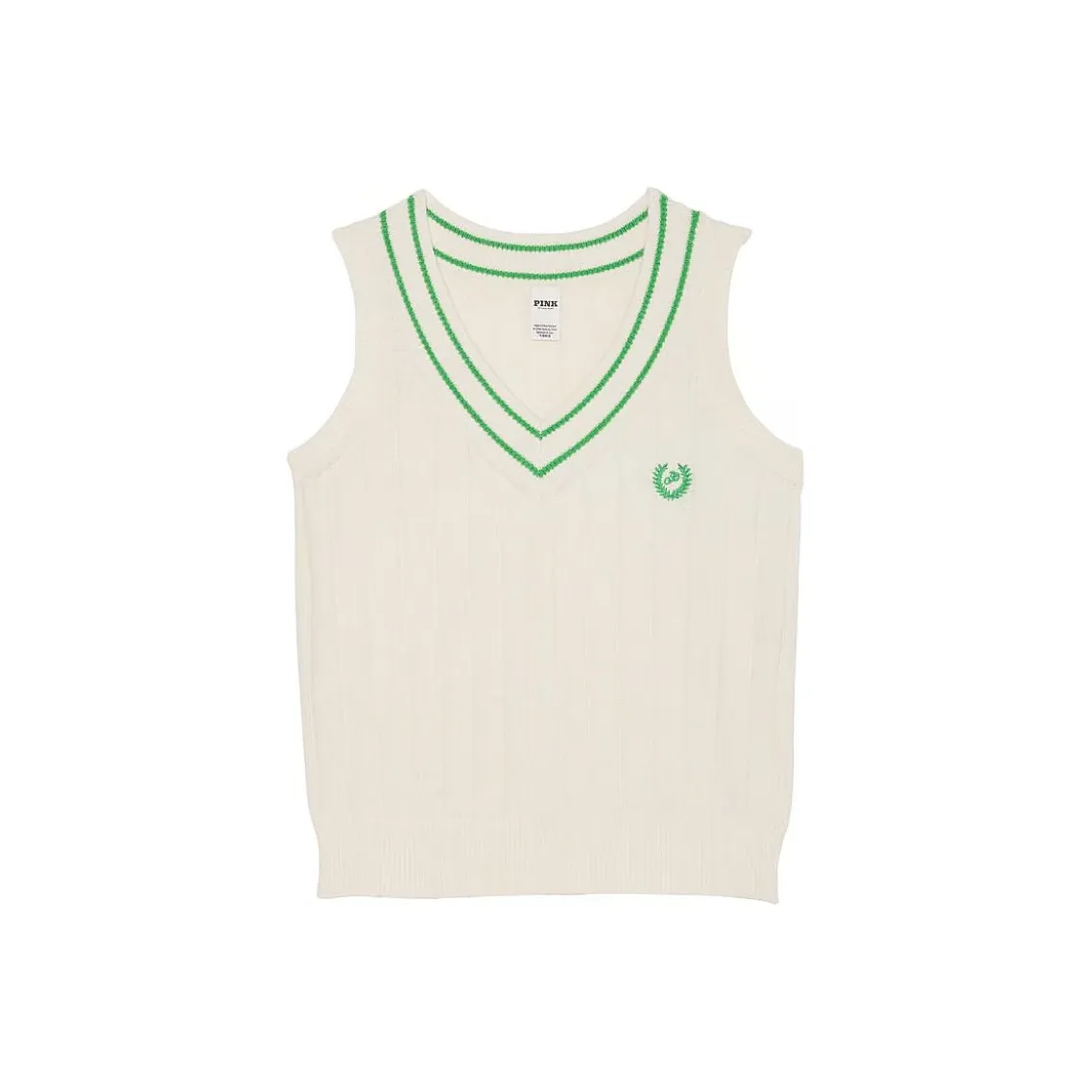 Victoria's Secret Розовый Collegiate KNIT Свитер Жилет Белая раковина Жилет Women's White Оболочка