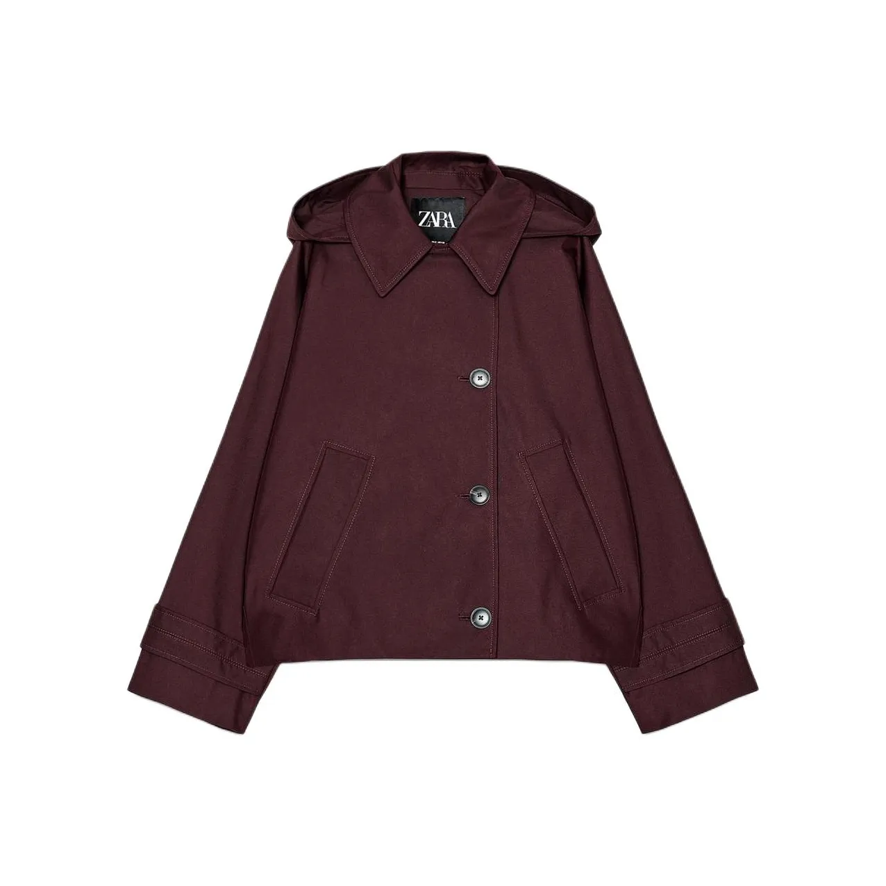 ZARA ZW Series Trench Coat Women's Burgundy