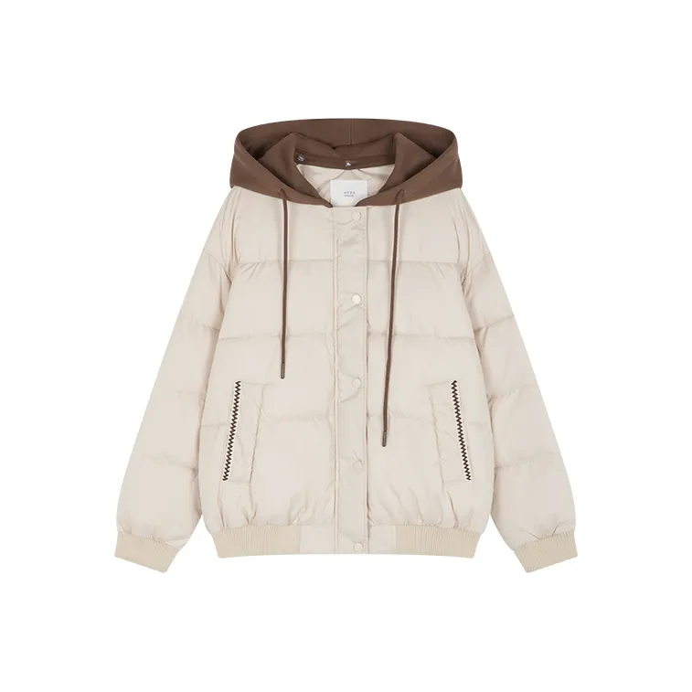 Mo Han Yi Mei Хлопковый пуховик женский абрикосовый бежевый