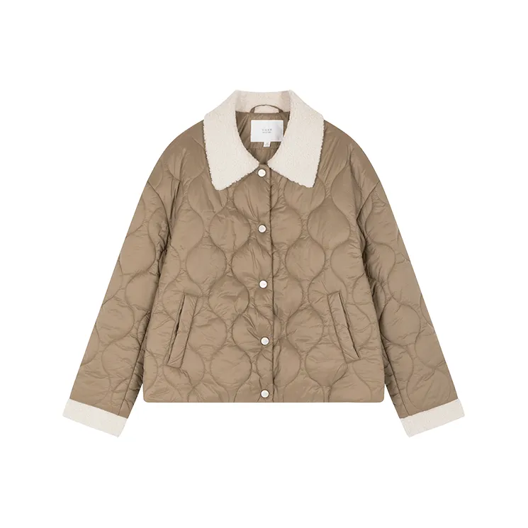 Mo Han Yi Mei Хлопковый пуховик женский хаки зеленый