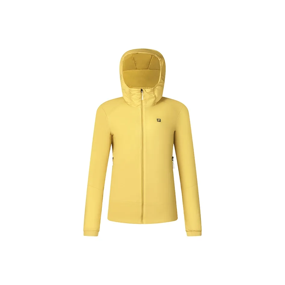 FILA Хлопковый пуховик женский цвет горчичный