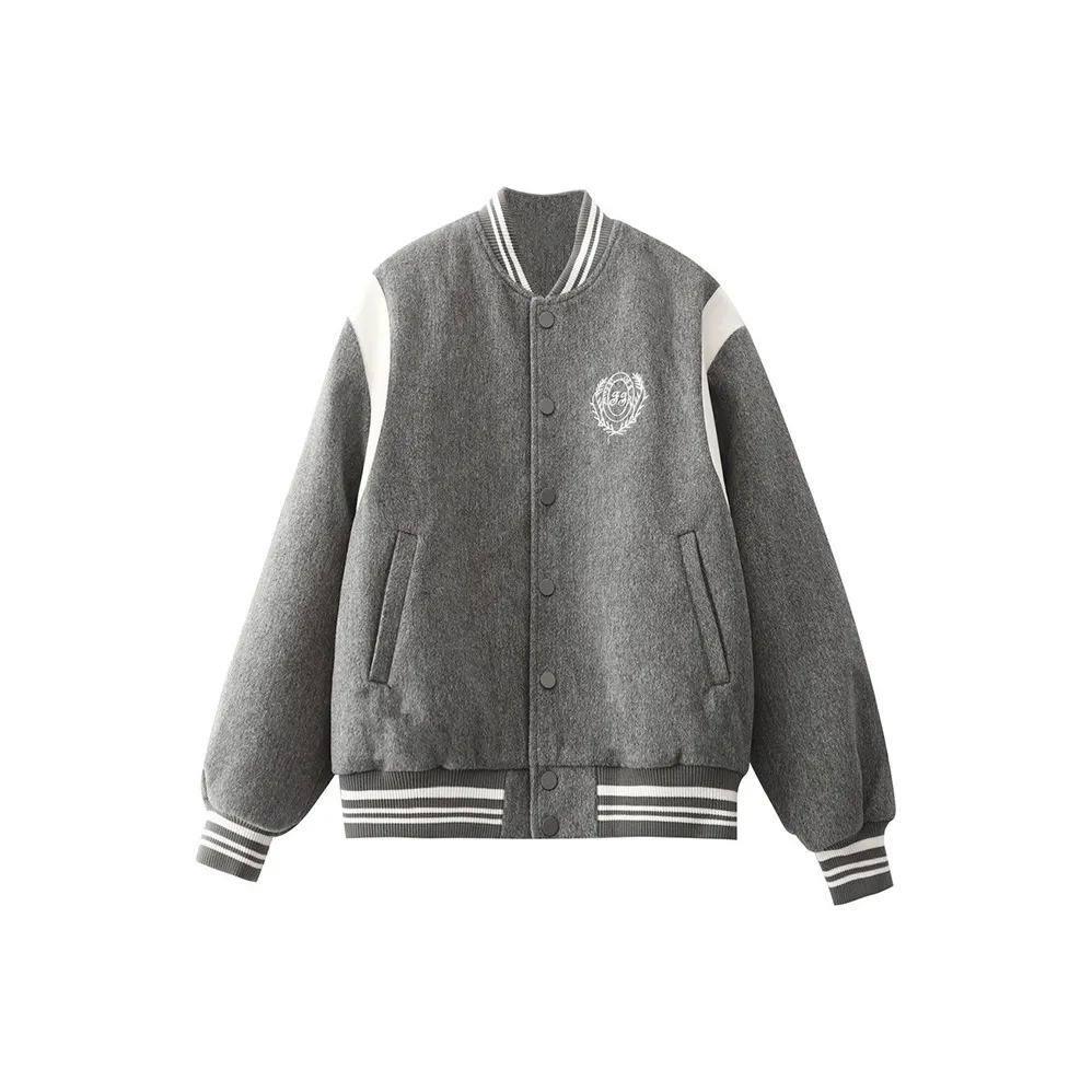 Frustration Garden Бейсбольная куртка Женская Серого цвета
