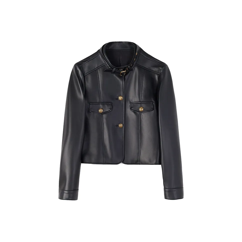 Beast King кожаная куртка женская черного цвета