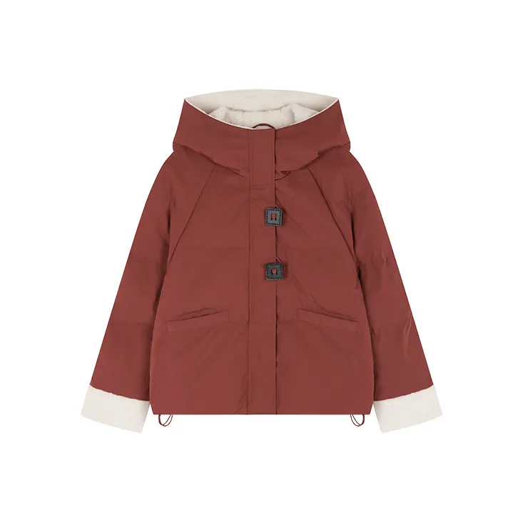 Mo Han Yi Mei Хлопковый пуховик женский кирпично-красный