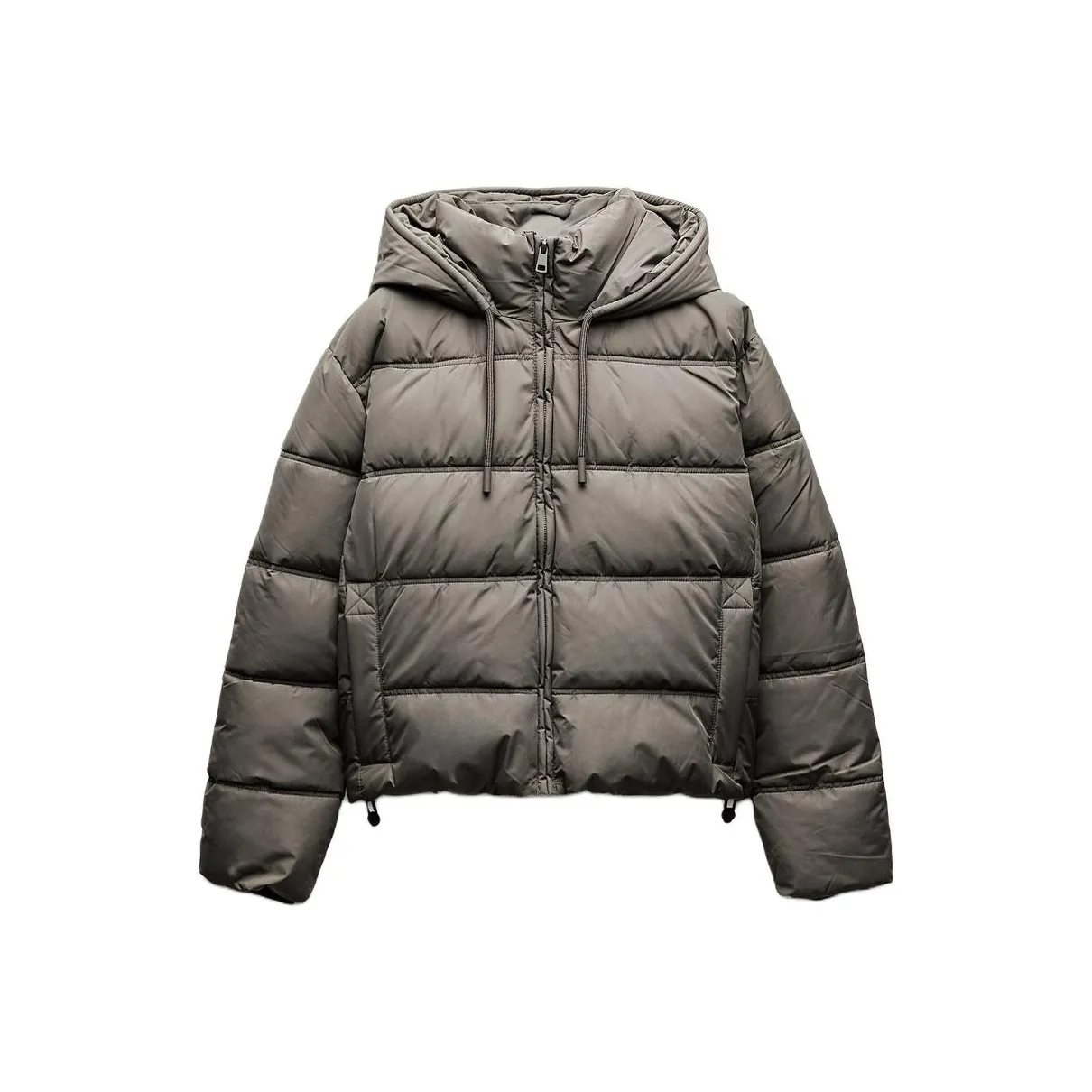 ZARA Puffer Jacket Women's Khaki