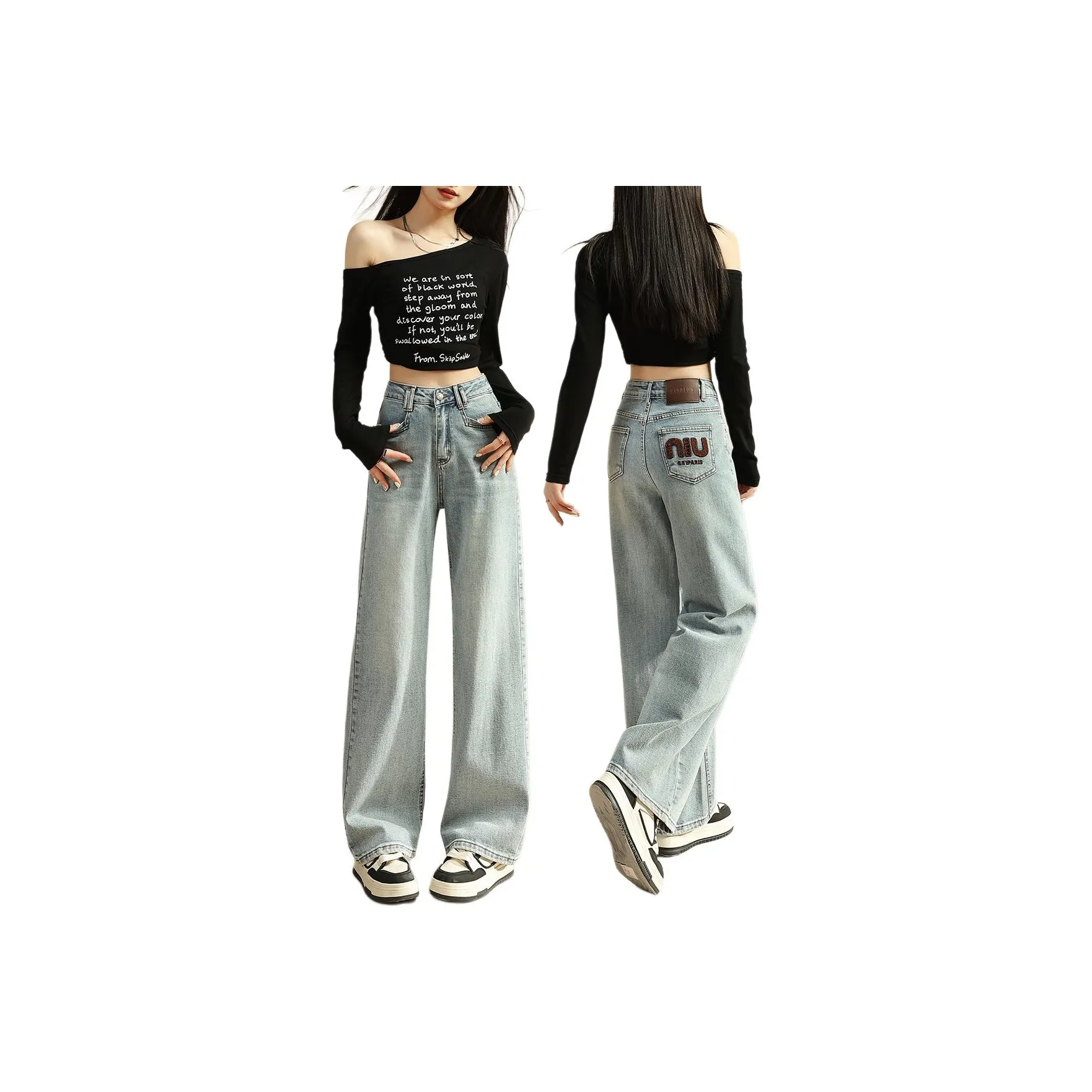 TERRE BLEUE Весенний Летний Осенний Зимний Кожа Куртка Свободного кроя Женская Синяя