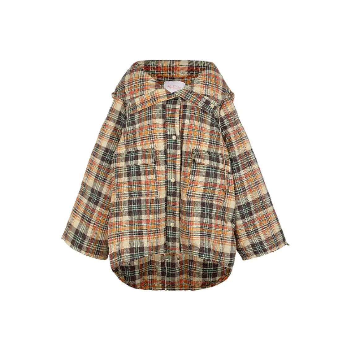 Selkie Коллекция FW24 Пуховая куртка Женская Хаки Клетка