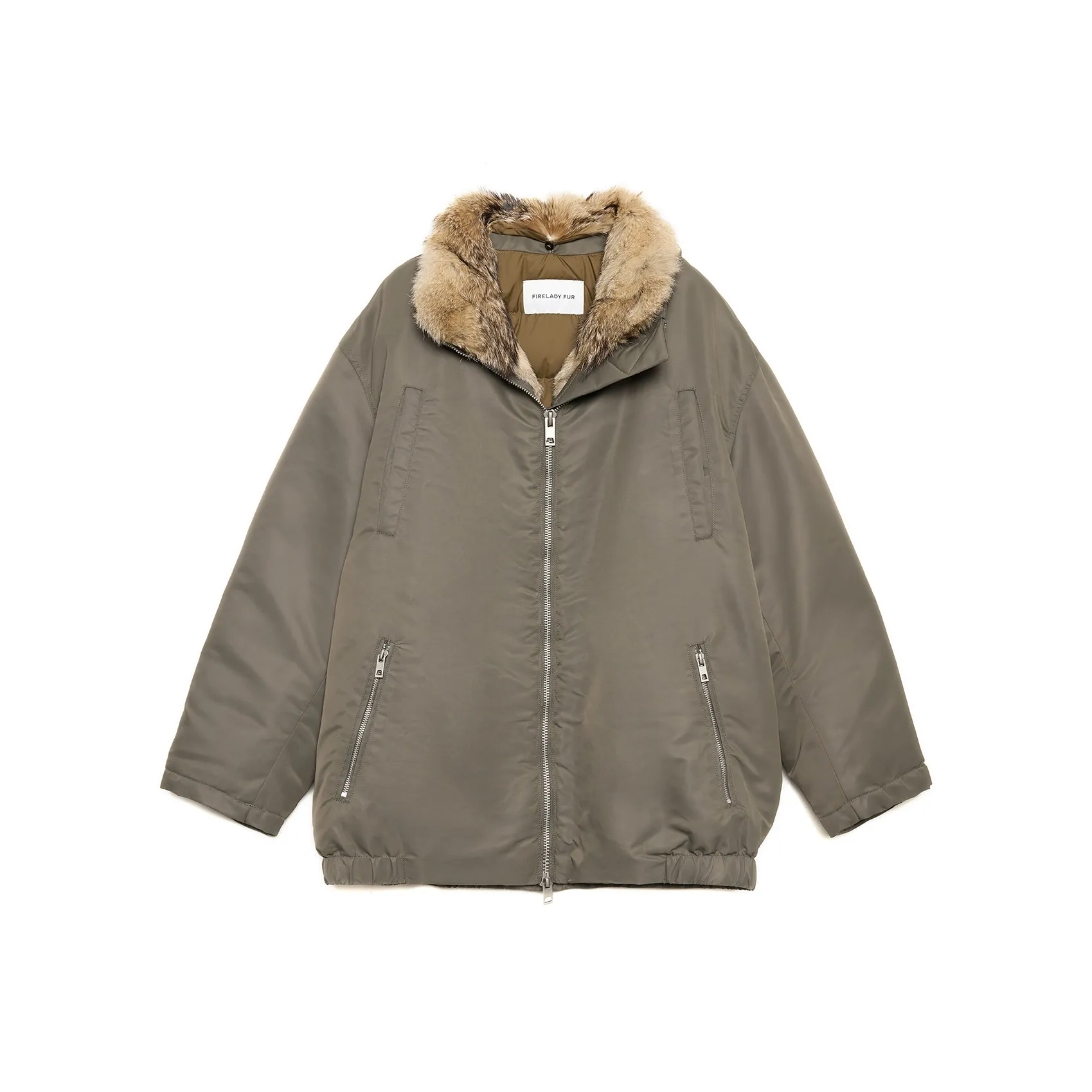 FIRELADY FUR Puffer Jacket Women's Army Green