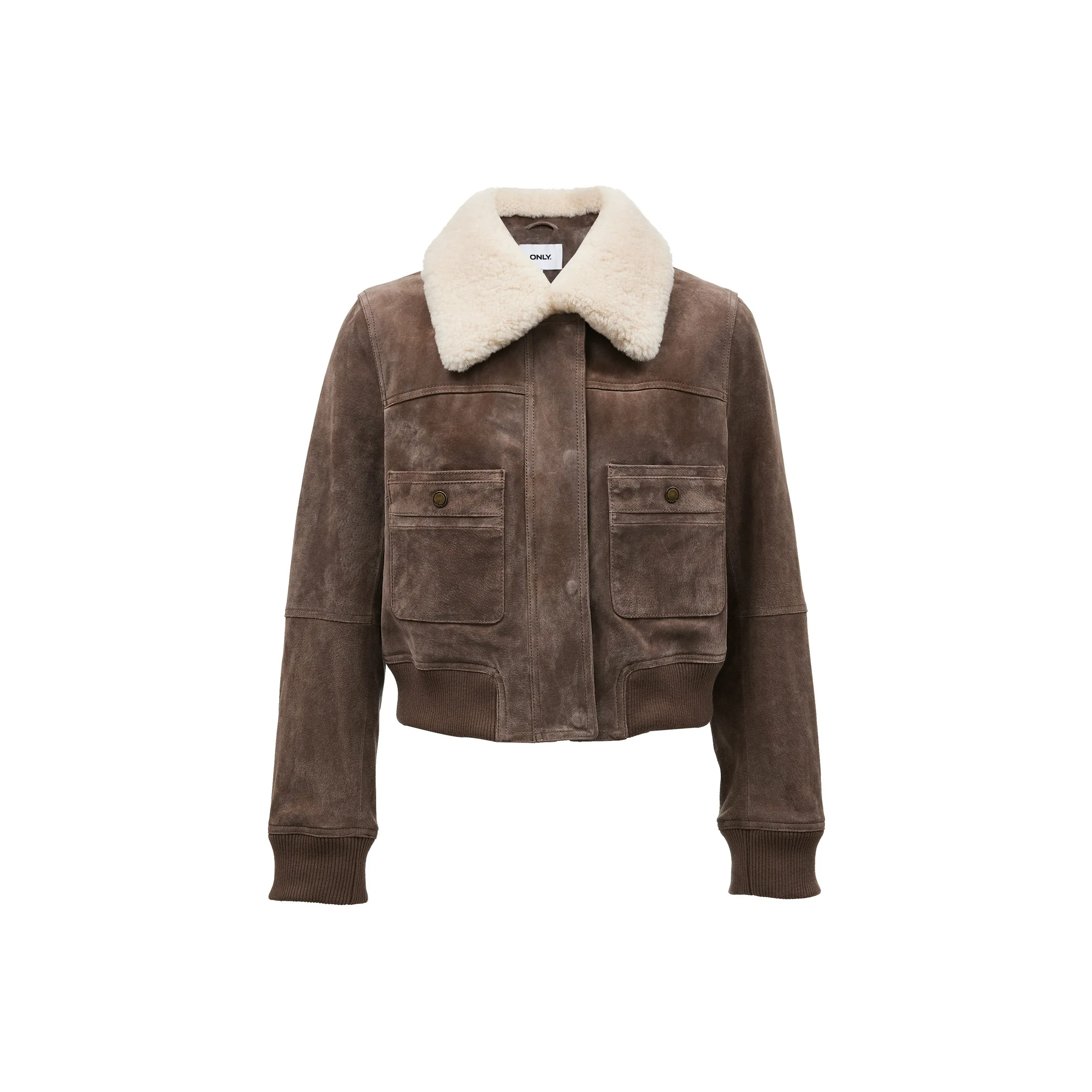 Only H9Z Темная умбровая Женская кожаная куртка