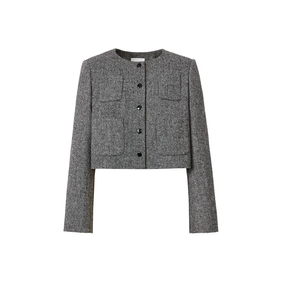 Hopeshow Cropped Coat Women's Black Gray