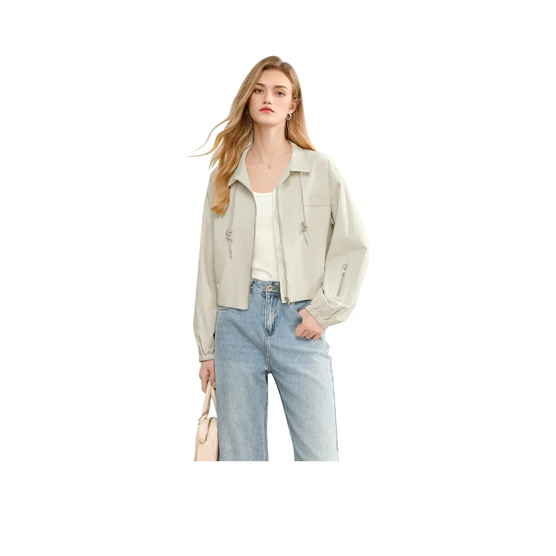 TOUCH Cropped Coat Women's Light Pea Green