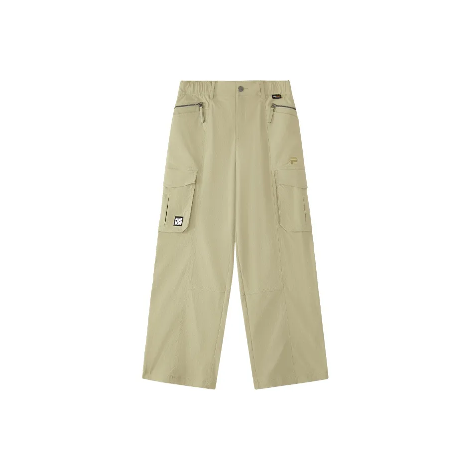 FILA FUSION Chinese Olympic Skateboarding Series Casual Pants Women's Parrot Green