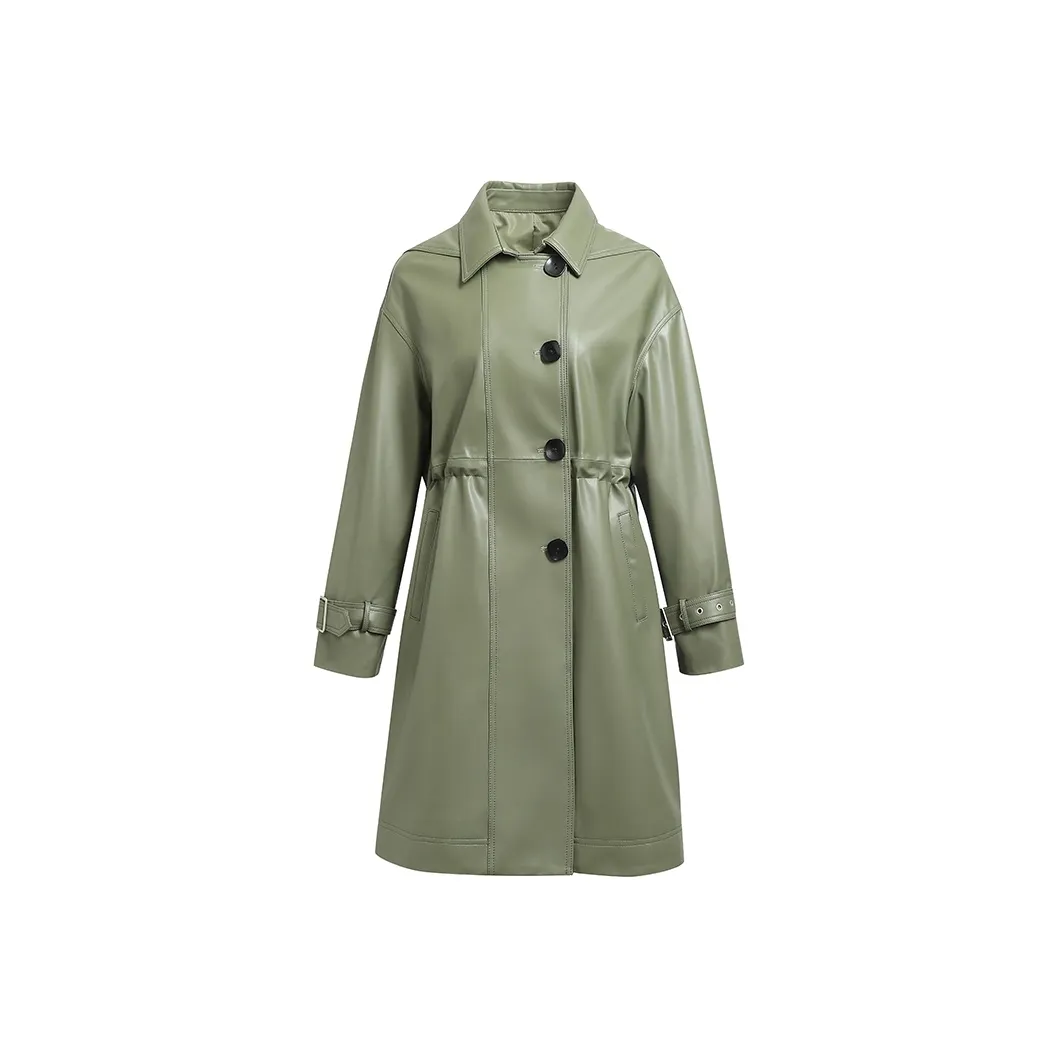 Kele Coco Leather Jacket Women's Pea Green