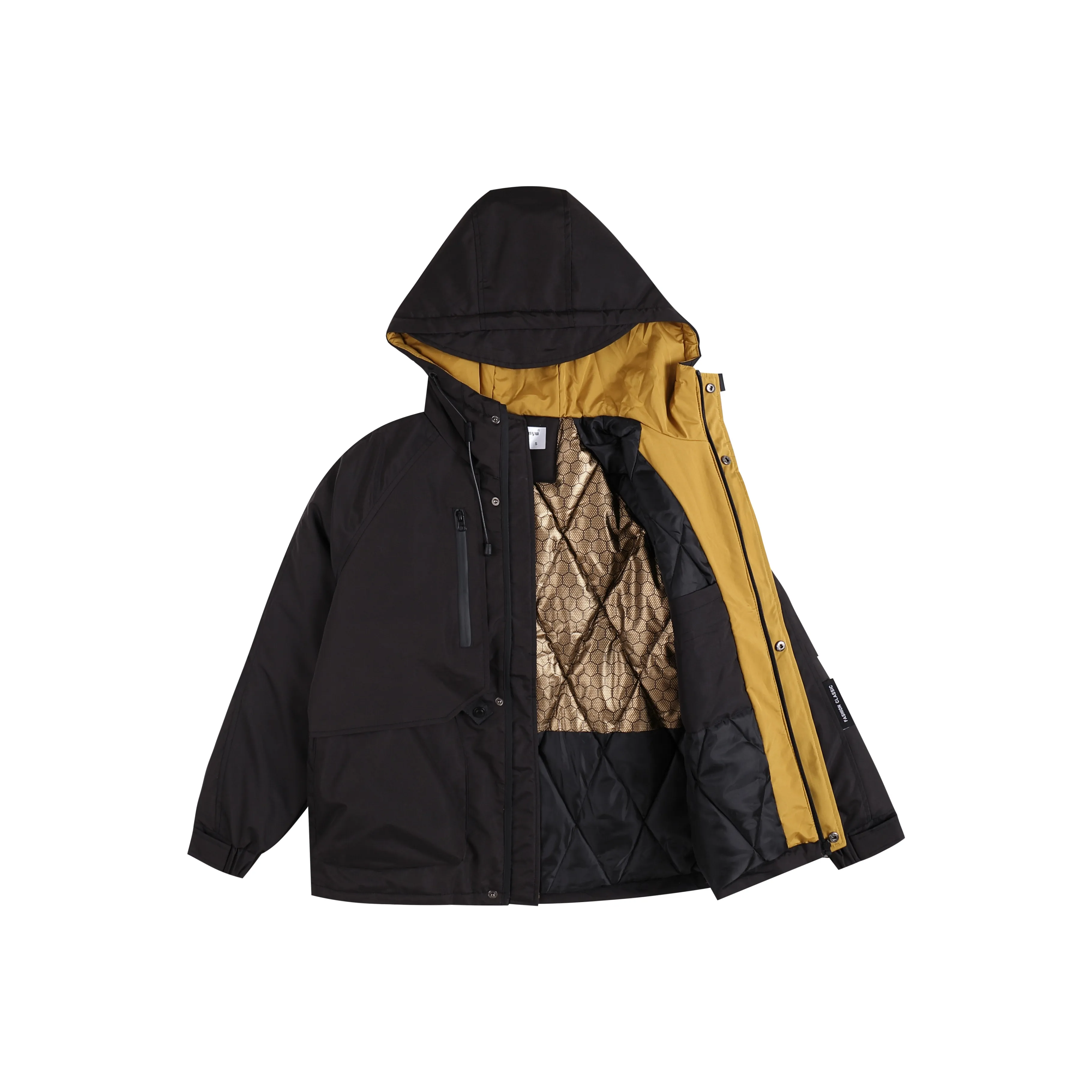 HEFENGJINYU Хлопковый пуховик женский элегантный черный