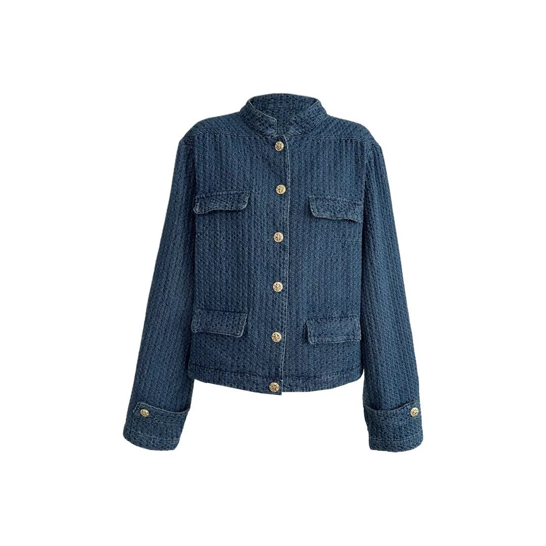 Icicofficial Denim Куртка Женская Выстиранный Синий