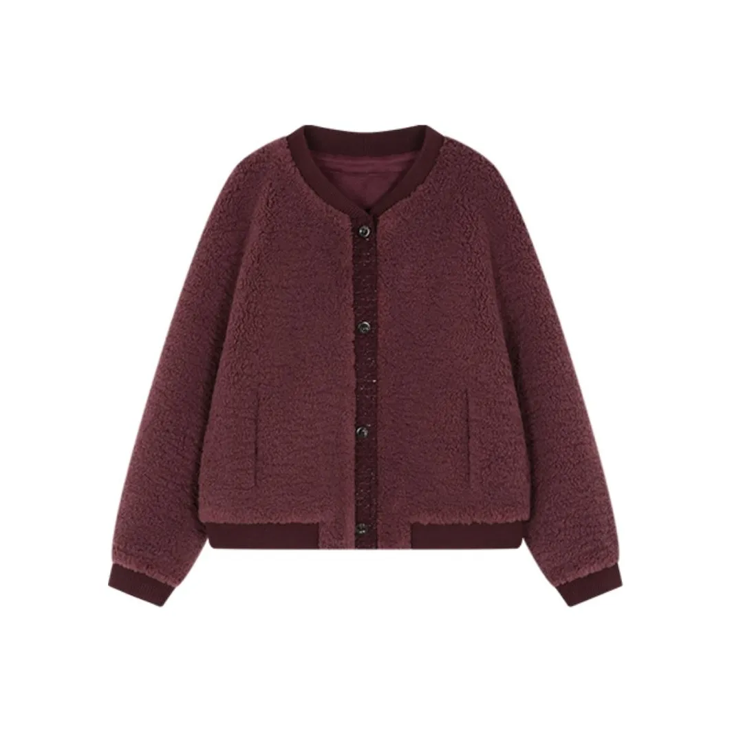 IHIMI Вельвет Feel Пальто Женское Анкора Красный