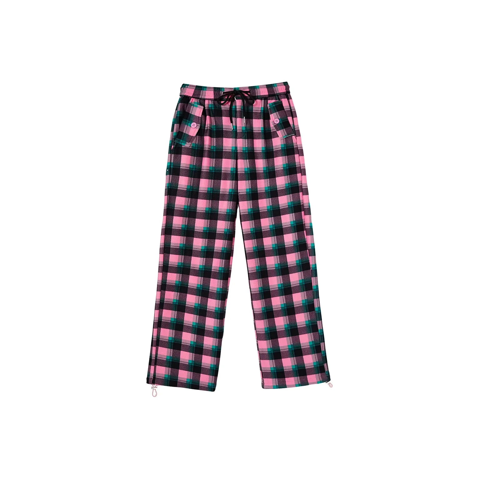 TB101 Casual Pants Unisex Pink Plaid