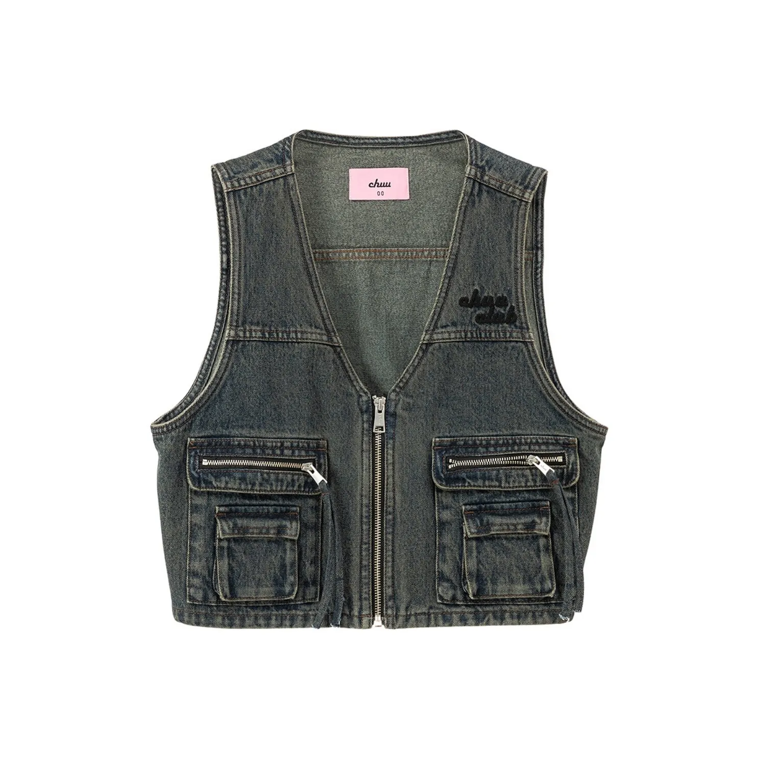 CHUU Джинсовый синий Женские жилеты