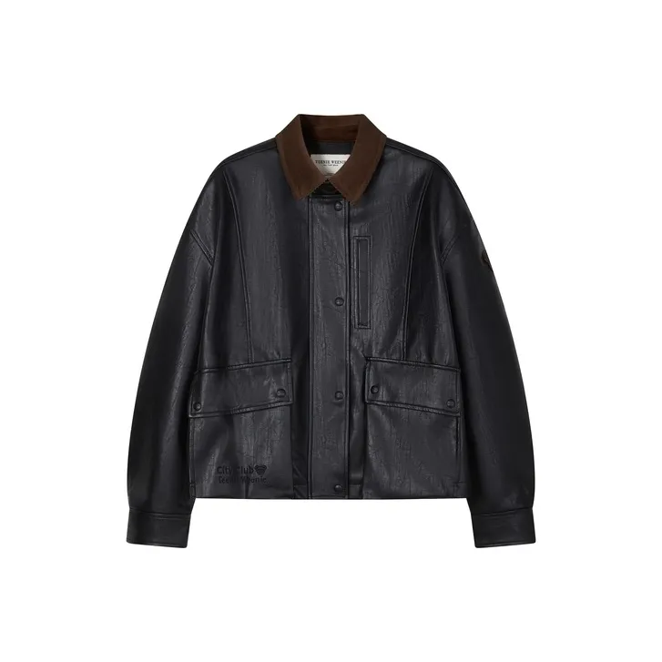Teenie Weenie Leather Jacket Women's Black